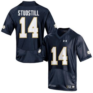Notre Dame Fighting Irish Men's Devin Studstill #14 Navy Blue Under Armour Authentic Stitched College NCAA Football Jersey XQZ0599PU